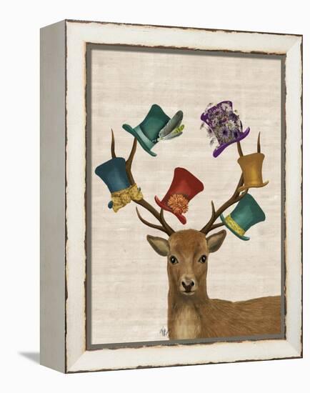 Hat Collector Deer-Fab Funky-Framed Stretched Canvas