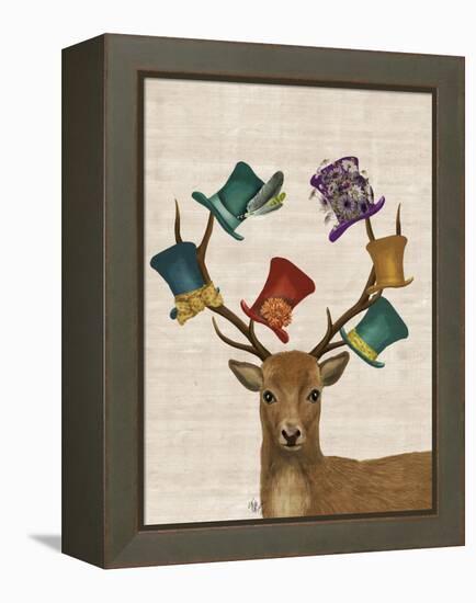 Hat Collector Deer-Fab Funky-Framed Stretched Canvas