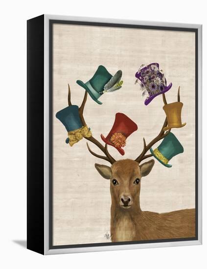 Hat Collector Deer-Fab Funky-Framed Stretched Canvas