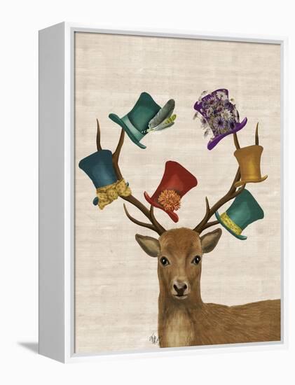 Hat Collector Deer-Fab Funky-Framed Stretched Canvas