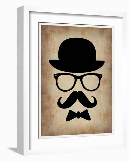 Hat Glasses and Mustache 1-NaxArt-Framed Art Print