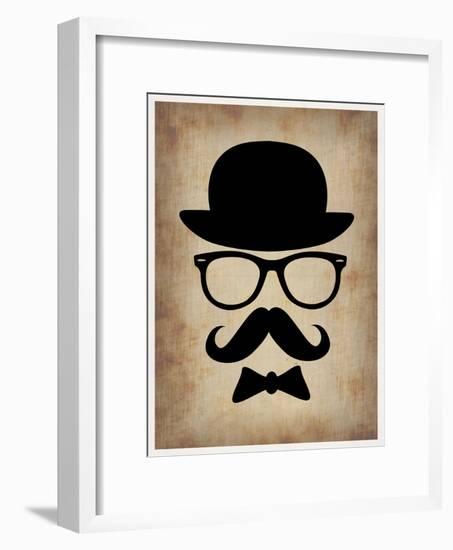 Hat Glasses and Mustache 1-NaxArt-Framed Art Print