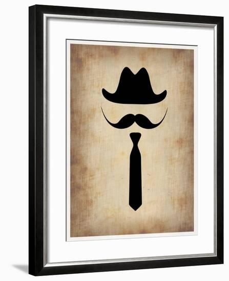 Hat Glasses and Mustache 2-NaxArt-Framed Art Print