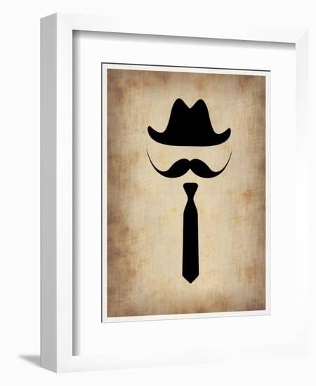 Hat Glasses and Mustache 2-NaxArt-Framed Art Print