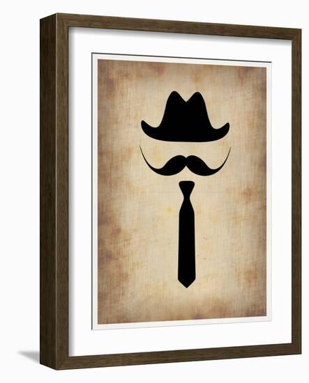 Hat Glasses and Mustache 2-NaxArt-Framed Art Print