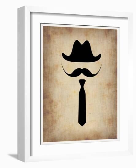 Hat Glasses and Mustache 2-NaxArt-Framed Art Print