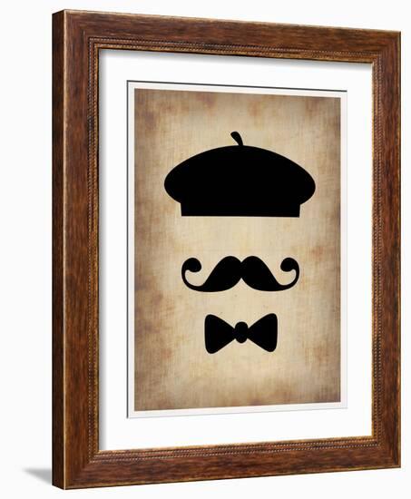 Hat Glasses and Mustache 3-NaxArt-Framed Art Print