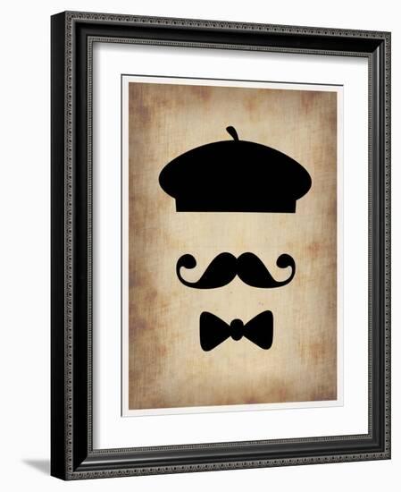 Hat Glasses and Mustache 3-NaxArt-Framed Art Print