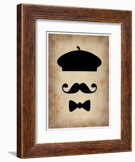 Hat Glasses and Mustache 3-NaxArt-Framed Art Print