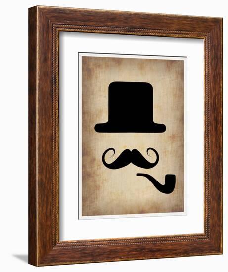 Hat Glasses and Mustache 4-NaxArt-Framed Art Print