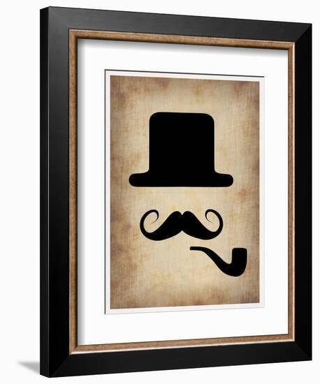 Hat Glasses and Mustache 4-NaxArt-Framed Art Print