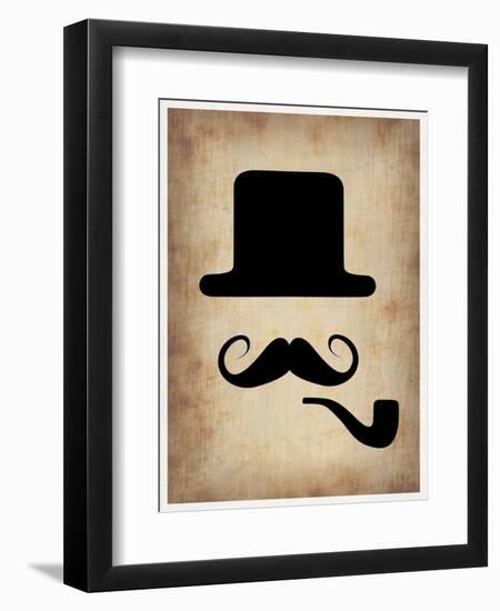 Hat Glasses and Mustache 4-NaxArt-Framed Art Print