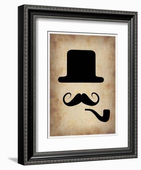 Hat Glasses and Mustache 4-NaxArt-Framed Art Print