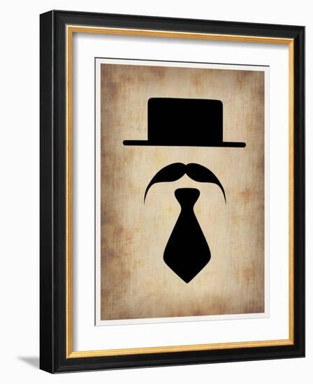 Hat Glasses and Mustache 5-NaxArt-Framed Art Print