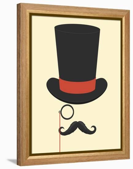 Hat Monocle and Moustache-null-Framed Stretched Canvas