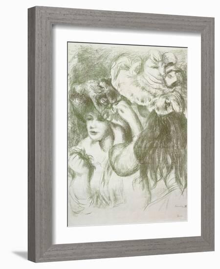 Hat Pin, First Board; Le Chapeau Epingle, Premiere Planche, C.1897-Pierre-Auguste Renoir-Framed Giclee Print