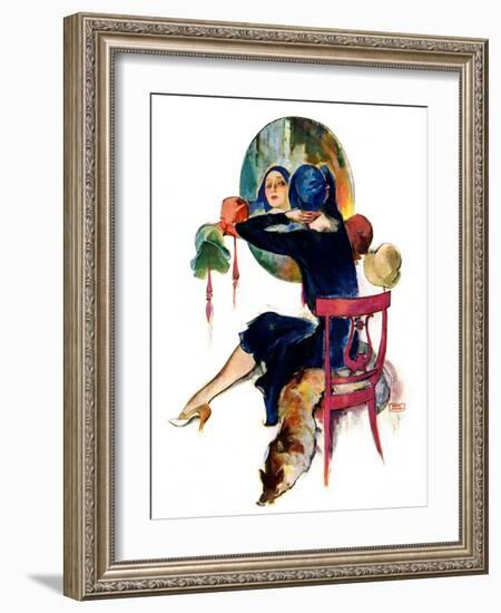 "Hat Shop,"November 30, 1929-John LaGatta-Framed Giclee Print