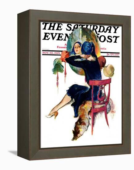 "Hat Shop," Saturday Evening Post Cover, November 30, 1929-John LaGatta-Framed Premier Image Canvas