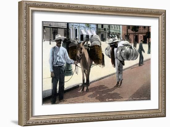 Hat Vendors, San Juan, South America, 1909-Waldrop-Framed Giclee Print