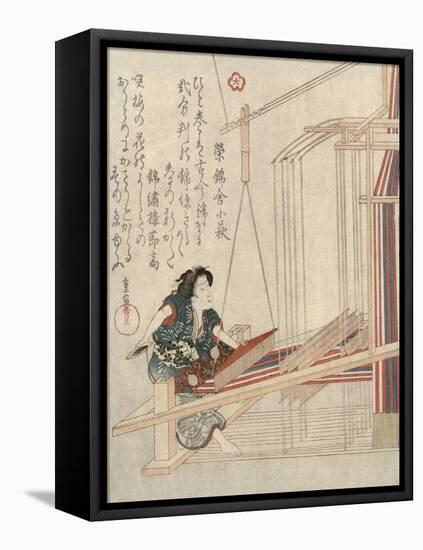 Hataori (Weavin), C1829-Yanagawa Shigenobu-Framed Premier Image Canvas