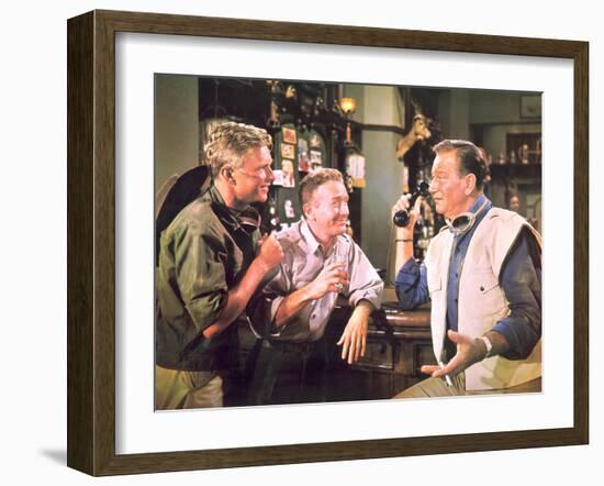 Hatari!, Hardy Kruger, Red Buttons, John Wayne, 1962-null-Framed Photo