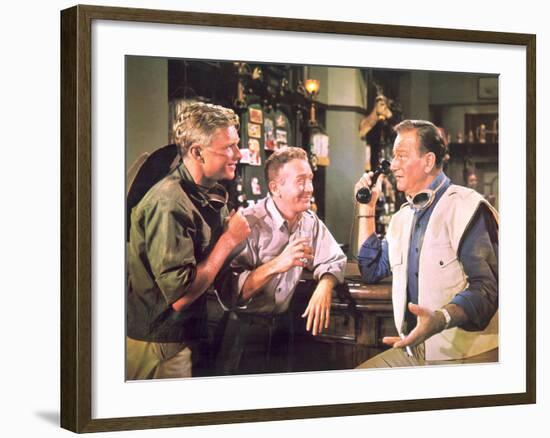 Hatari!, Hardy Kruger, Red Buttons, John Wayne, 1962-null-Framed Photo