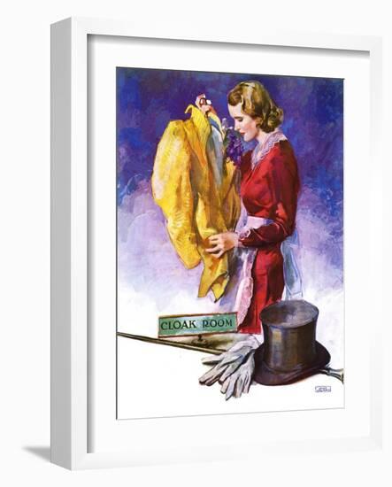 "Hatcheck Girl,"July 17, 1937-John LaGatta-Framed Giclee Print