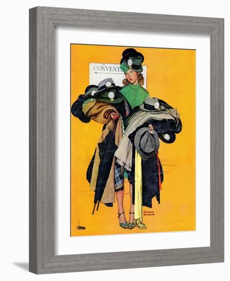 "Hatcheck Girl", May 3,1941-Norman Rockwell-Framed Premium Giclee Print