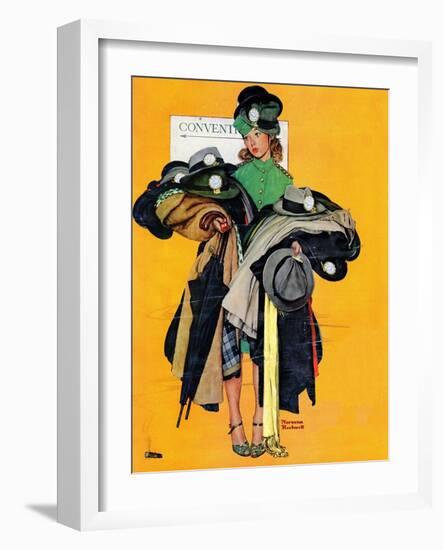 "Hatcheck Girl", May 3,1941-Norman Rockwell-Framed Premium Giclee Print