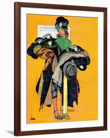 "Hatcheck Girl", May 3,1941-Norman Rockwell-Framed Giclee Print