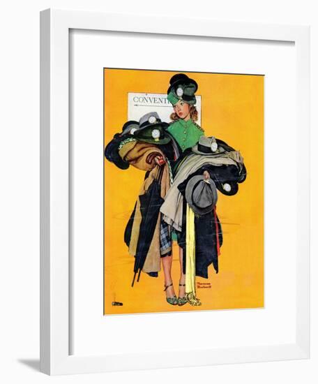 "Hatcheck Girl", May 3,1941-Norman Rockwell-Framed Giclee Print