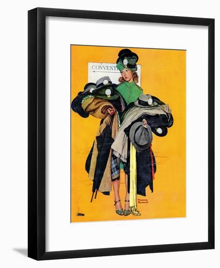 "Hatcheck Girl", May 3,1941-Norman Rockwell-Framed Giclee Print