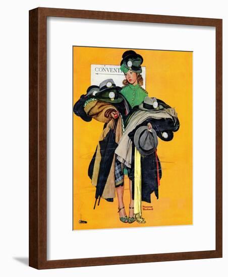 "Hatcheck Girl", May 3,1941-Norman Rockwell-Framed Giclee Print