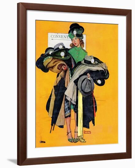 "Hatcheck Girl", May 3,1941-Norman Rockwell-Framed Giclee Print