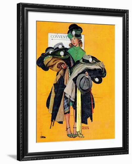 "Hatcheck Girl", May 3,1941-Norman Rockwell-Framed Giclee Print