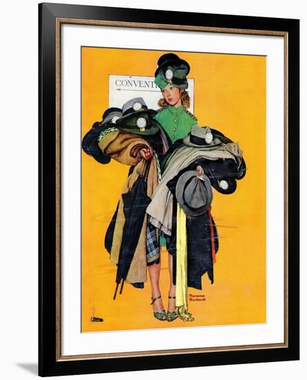 "Hatcheck Girl", May 3,1941-Norman Rockwell-Framed Giclee Print