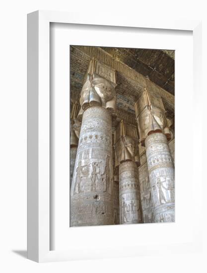 Hathor-Headed Columns, Hypostyle Hall, Temple of Hathor, Dendera, Egypt, North Africa, Africa-Richard Maschmeyer-Framed Photographic Print