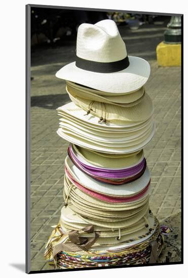 Hats for Sale in the Old City, Cartagena, Colombia-Jerry Ginsberg-Mounted Photographic Print