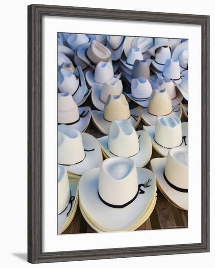 Hats, Market Day at Zaachila, Oaxaca, Mexico, North America-Robert Harding-Framed Photographic Print