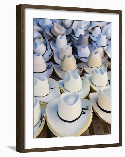 Hats, Market Day at Zaachila, Oaxaca, Mexico, North America-Robert Harding-Framed Photographic Print