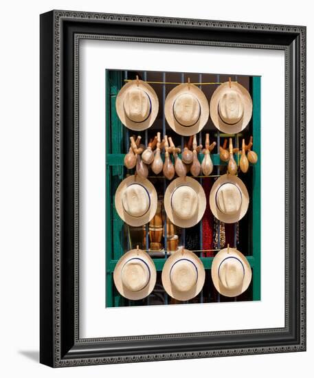 Hats, Musical Instruments,Religious Necklaces and Other Traditional Craft for Sale in Havana-Kamira-Framed Photographic Print