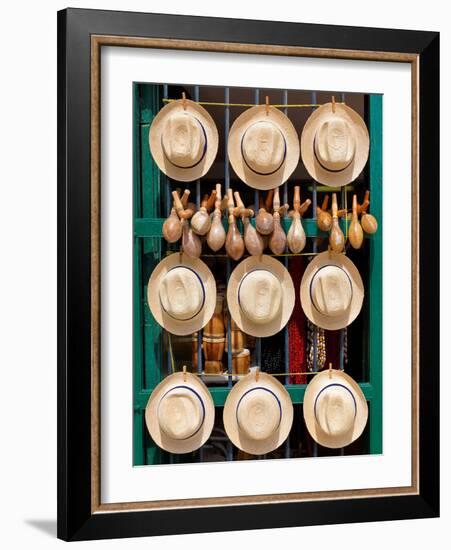 Hats, Musical Instruments,Religious Necklaces and Other Traditional Craft for Sale in Havana-Kamira-Framed Photographic Print