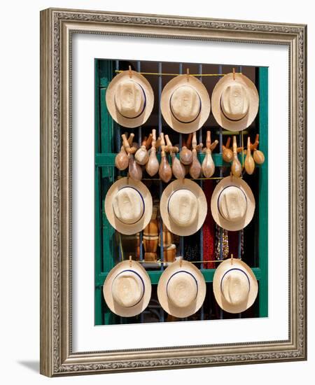 Hats, Musical Instruments,Religious Necklaces and Other Traditional Craft for Sale in Havana-Kamira-Framed Photographic Print