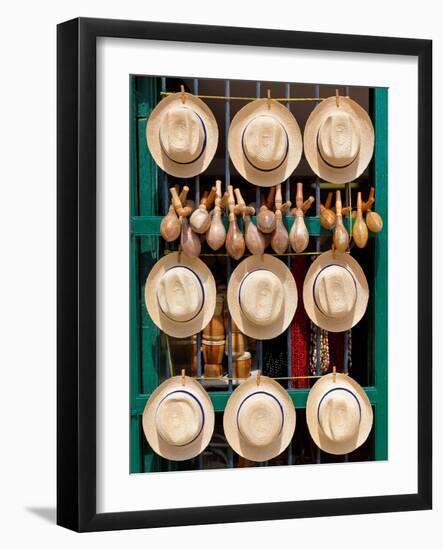 Hats, Musical Instruments,Religious Necklaces and Other Traditional Craft for Sale in Havana-Kamira-Framed Photographic Print