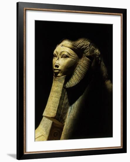 Hatshepsut as a Sphinx, One of Pair, Colossal Statue from her Funeary Temple at Deir el-Bahri-null-Framed Photographic Print