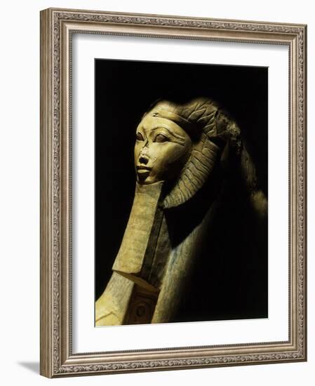 Hatshepsut as a Sphinx, One of Pair, Colossal Statue from her Funeary Temple at Deir el-Bahri-null-Framed Photographic Print