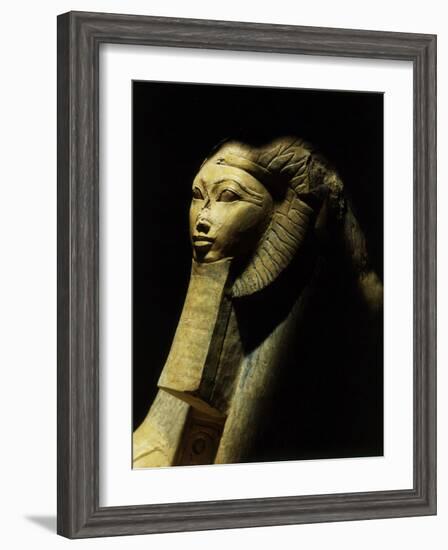 Hatshepsut as a Sphinx, One of Pair, Colossal Statue from her Funeary Temple at Deir el-Bahri-null-Framed Photographic Print