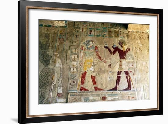 Hatshepsut, Queen of Egypt, Presenting an Offering to the God Horus-null-Framed Photographic Print