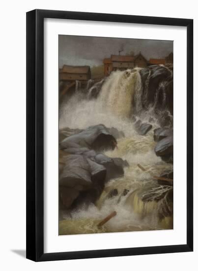 Haug falls, Modum, 1883 pastel on paper-Fritz Thaulow-Framed Giclee Print