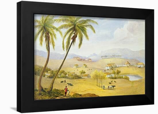 Haughton Court, Hanover, Jamaica, C.1820 (W/C on Paper)-James Hakewill-Framed Giclee Print